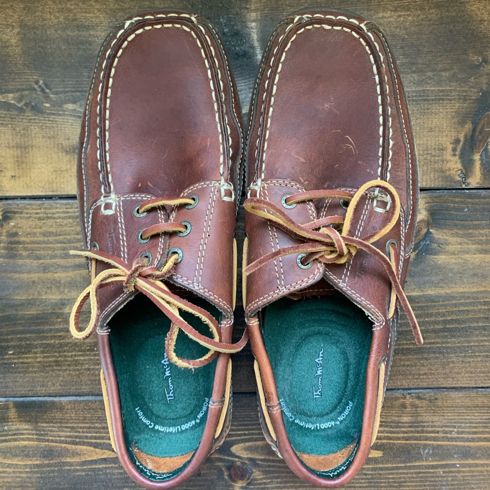 Thom McAn men’s leather boat shoes 8.5